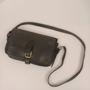 Frye Black Leather Crossbody Buckle